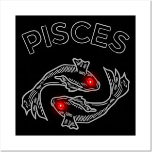 Pisces | Evil Red Eyed Fishes Posters and Art